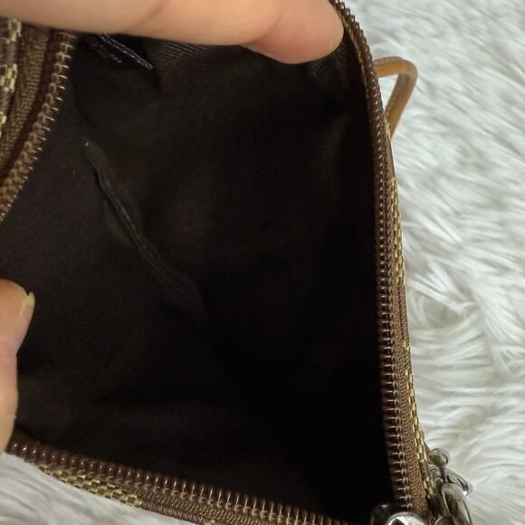 COACH Tan Brown Khaki Canvas Wristlet - Picture 4 of 5